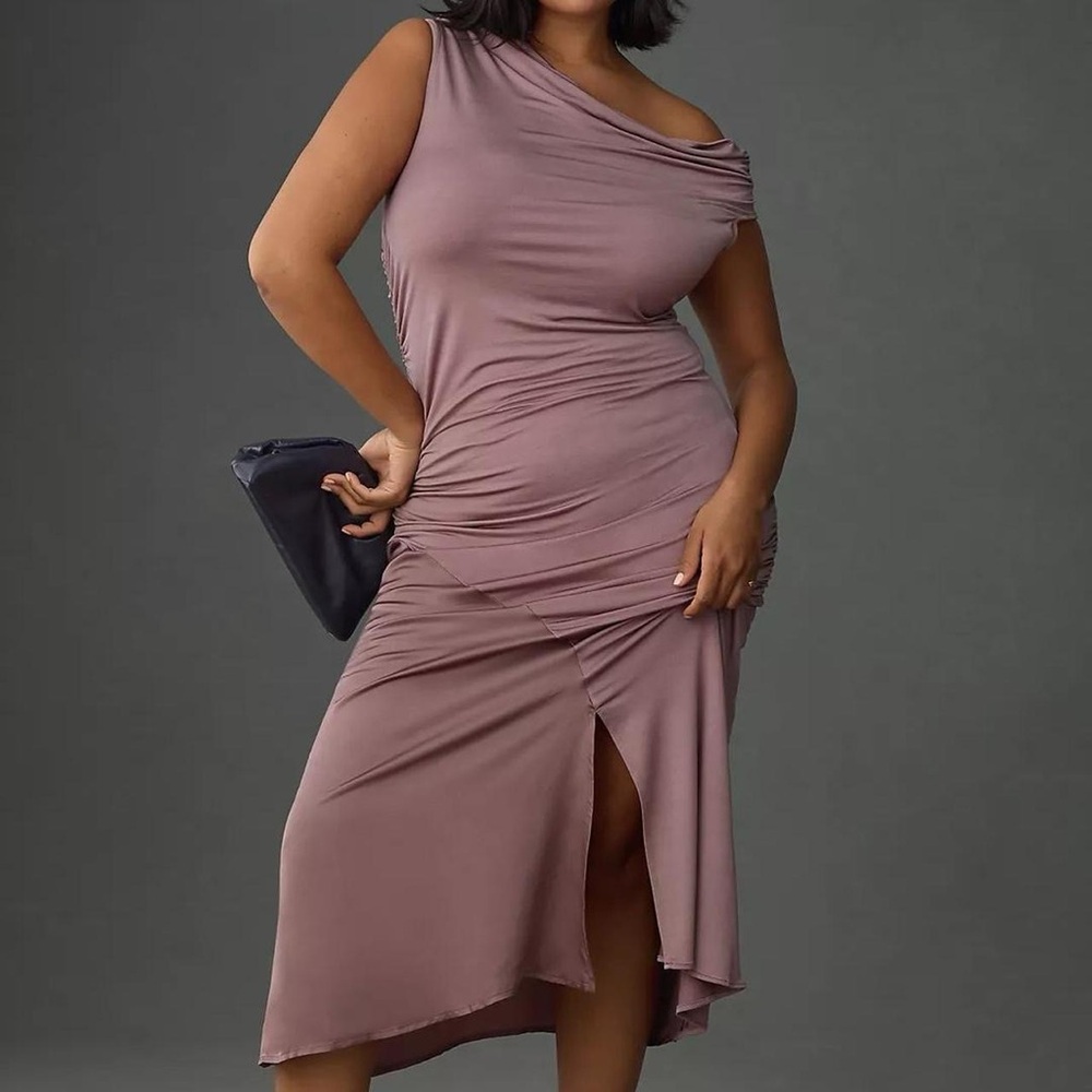 NWT Anthropologie Asymmetrical Slim Midi Dress
